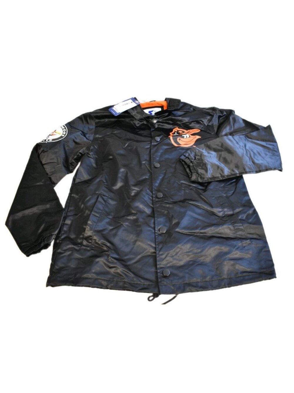 Baltimore Orioles Starter Jacket Men's Medium Black Windbreaker Long Sleeve